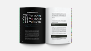 Lea Verou's "A user's guide to CSS variables" title spread
