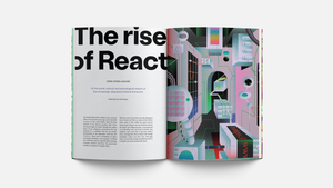 Chris Stokel-Walker's "The rise of React" title spread